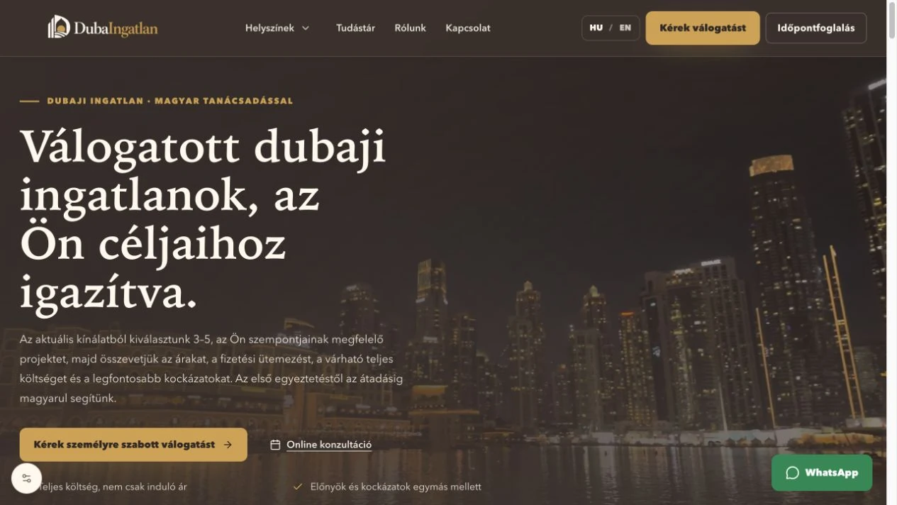 DubaIngatlan live website homepage