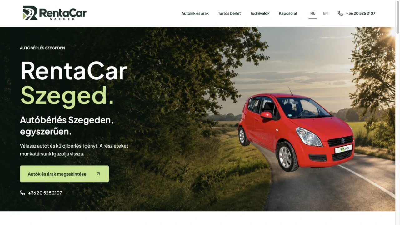 RentaCar Szeged website redesign preview